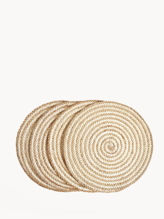 Kata Spiral Placemat - Natural (Set of 4) - 100% natural Jute