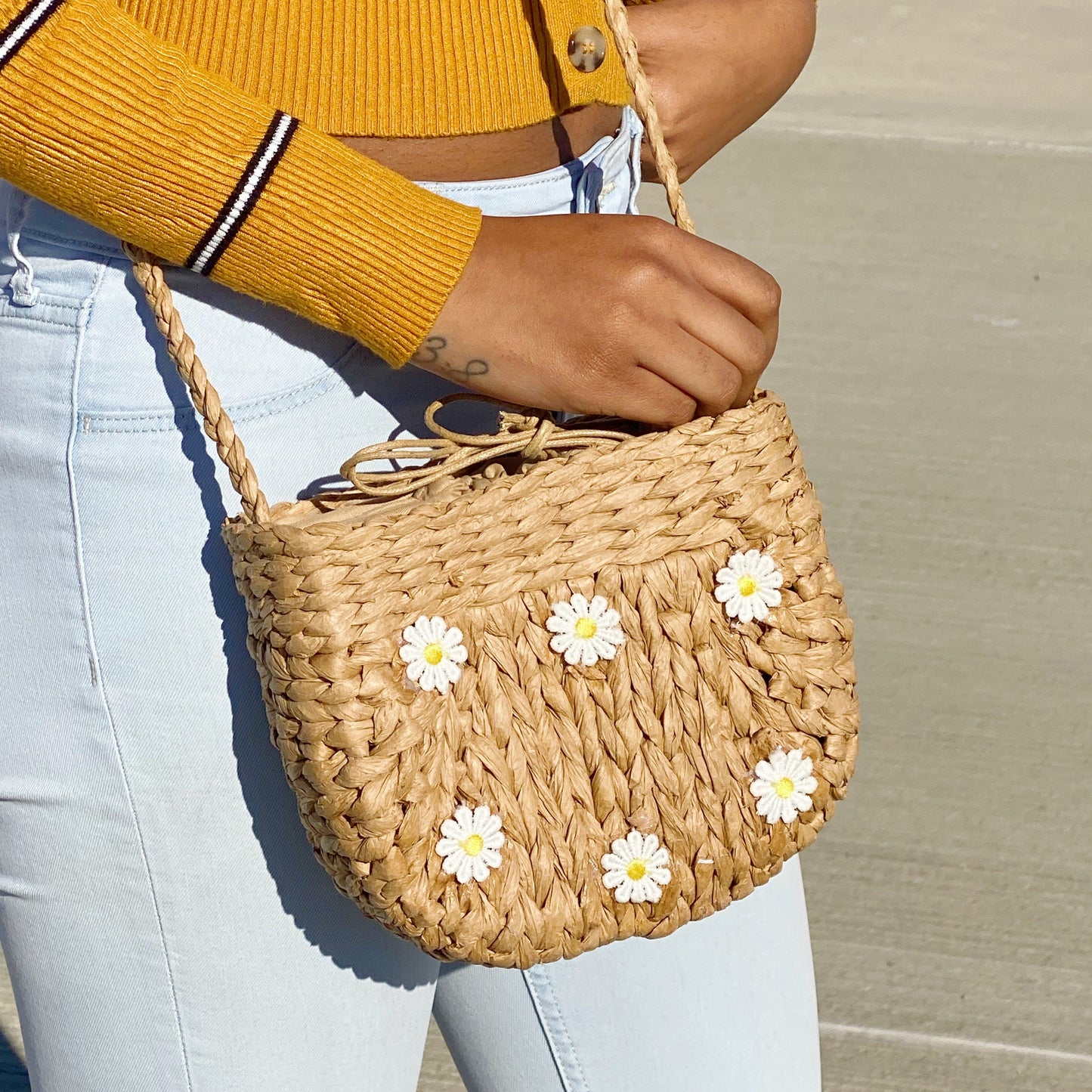 Juicy Bloom Straw Crossbody Bag - Natural Eco Friendly Bag