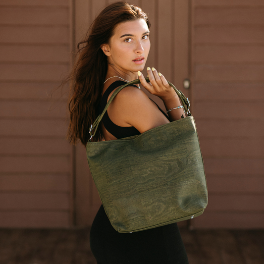 Boho Shoulder Bag made of Cork - Vegan, Eco Friendly, Sustainable, Biodegradable