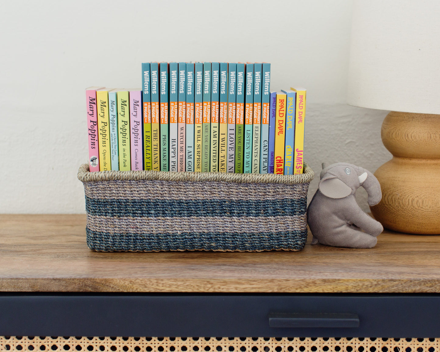 Woven Catchall Storage Tray | Blue - Sustainable Handmade from Seagrass