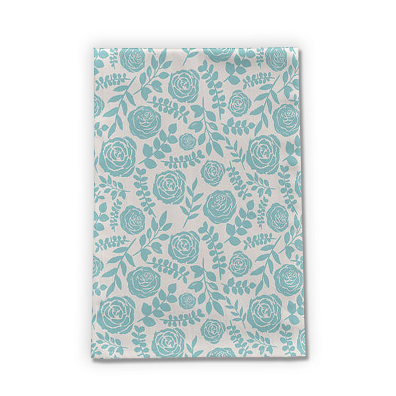 Baby Blue Floral Kitchen Tea Towel