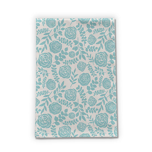 Baby Blue Floral Kitchen Tea Towel