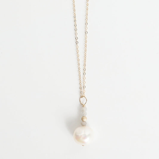 Stardust Pearl Drop Necklace