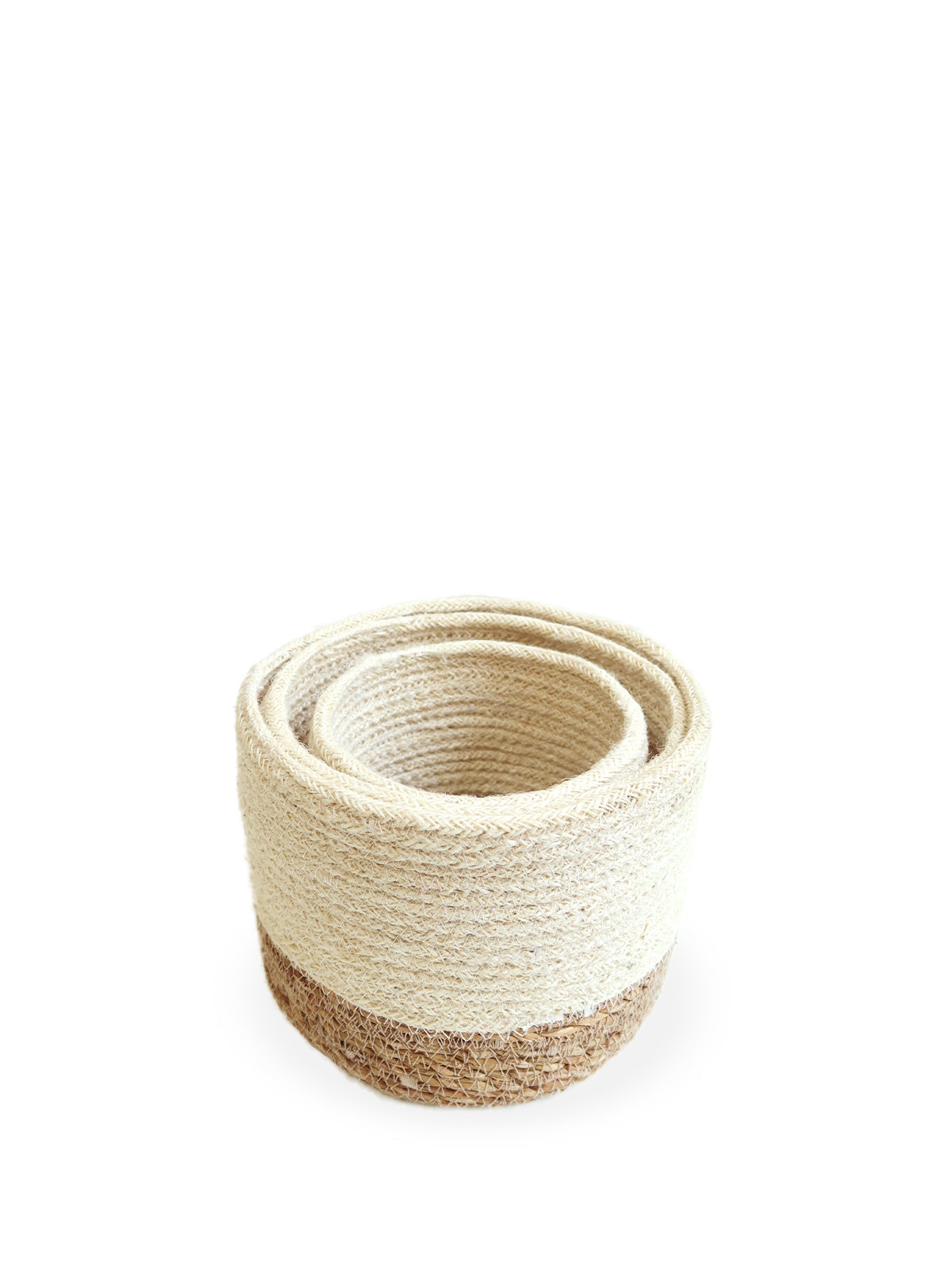 Storage Savar Bin Made with Seagrass and Jute - hand-loomed and naturally dyed