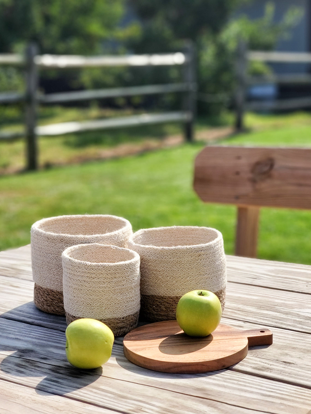 Storage Savar Bin Made with Seagrass and Jute - hand-loomed and naturally dyed