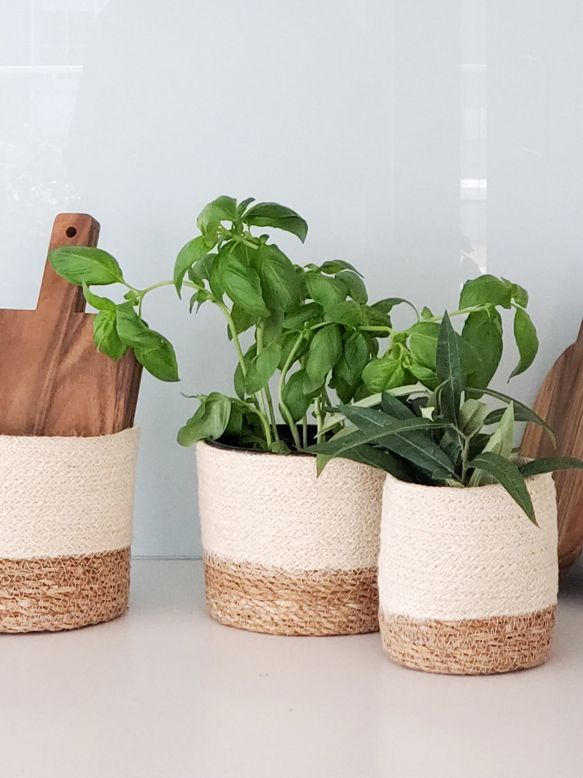 Storage Savar Bin Made with Seagrass and Jute - hand-loomed and naturally dyed