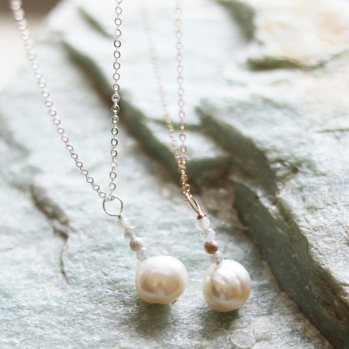 Stardust Pearl Drop Necklace