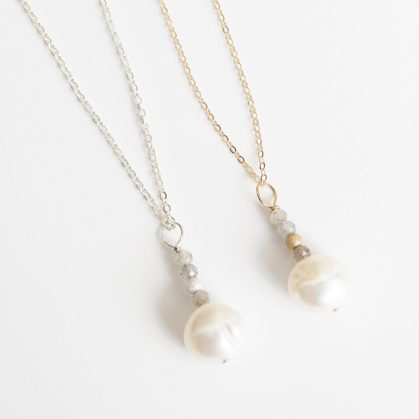 Stardust Pearl Drop Necklace