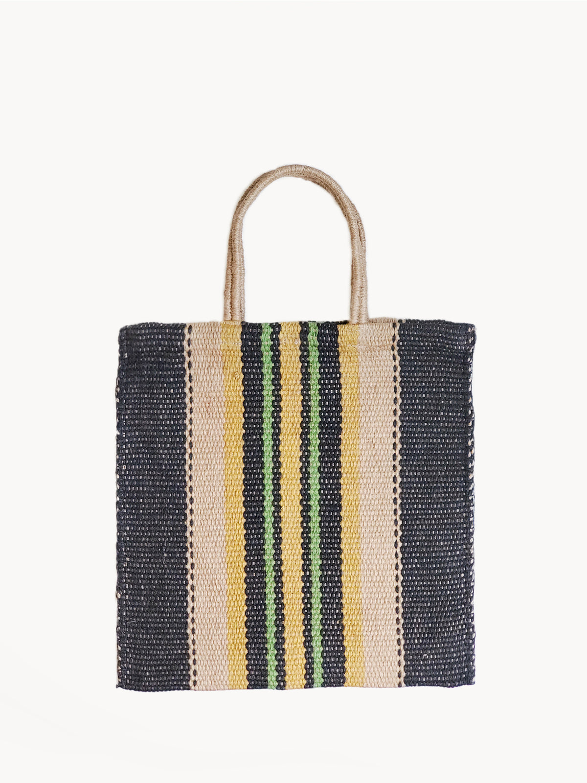 Dora Jute Tote Bag - Multi Navy