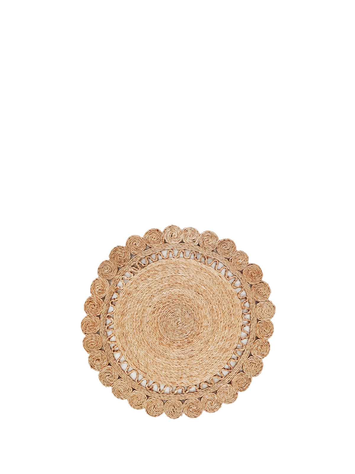 Jute Flower Placemat (Set of 2) - handwoven jute flower pattern