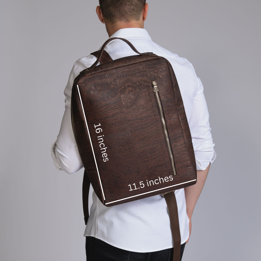 Contemporary Commuter Backpack made of Cork - Natural, Sustainable, Vegan, Biodegradable