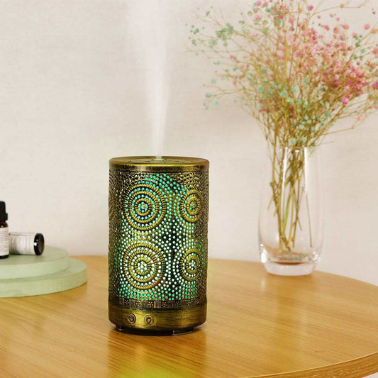 Elegant Bronze Color Changing Oil Diffuser Ultrasonic Technology