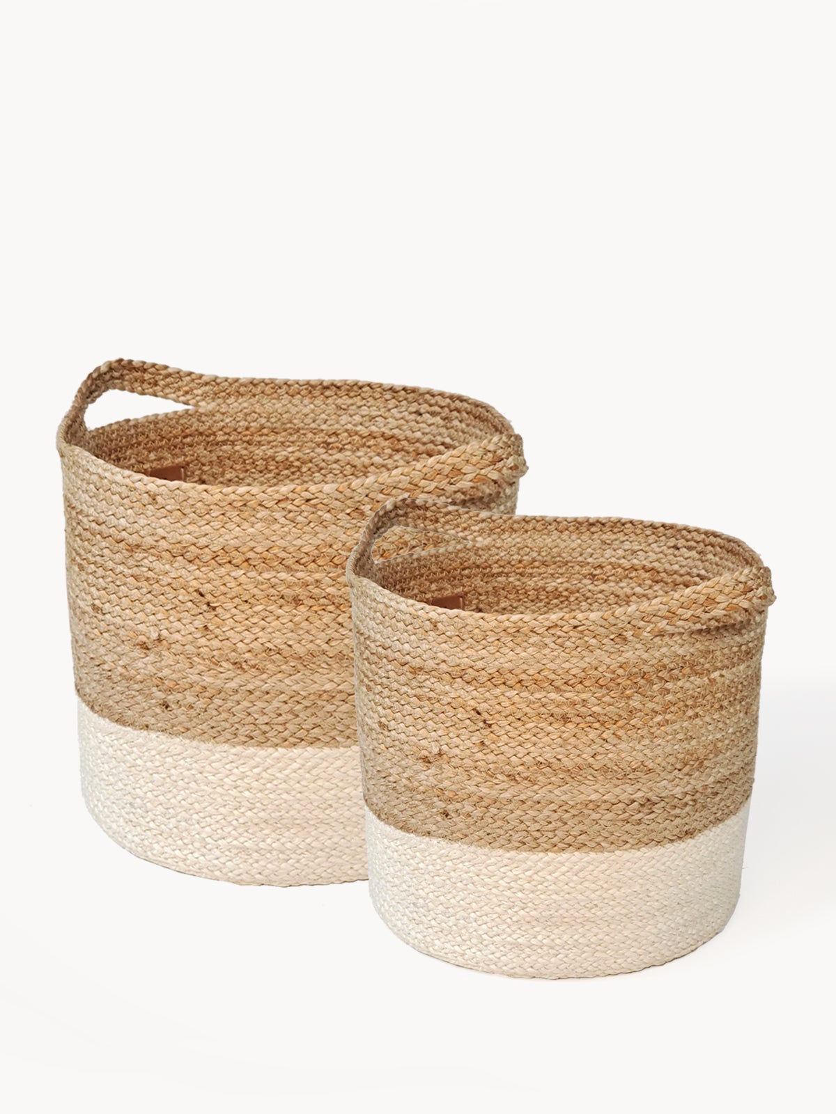 Kata Colorblock Storage basket - Handwoven from Jute