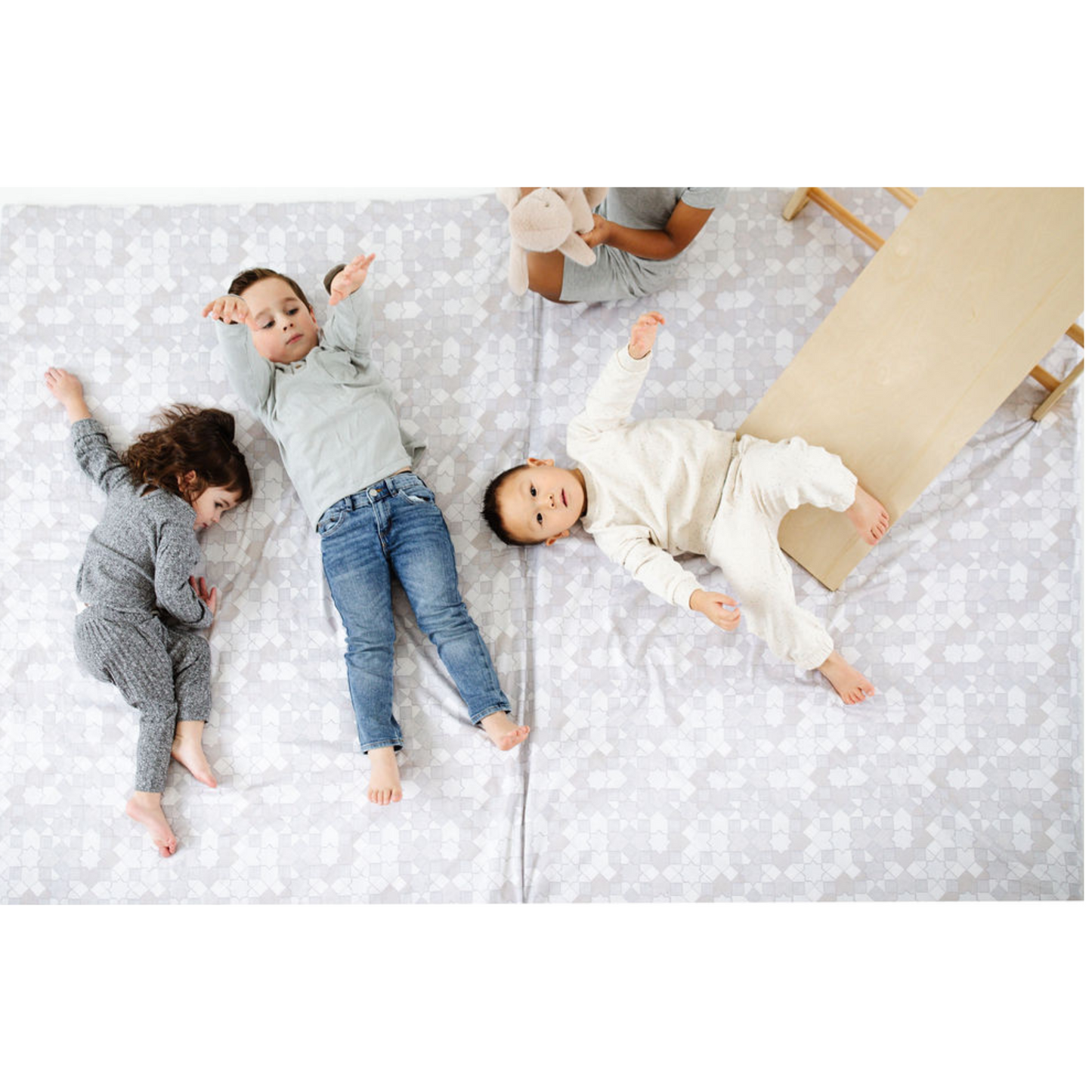 Grey Mosaic Play Mat for Kids Activities