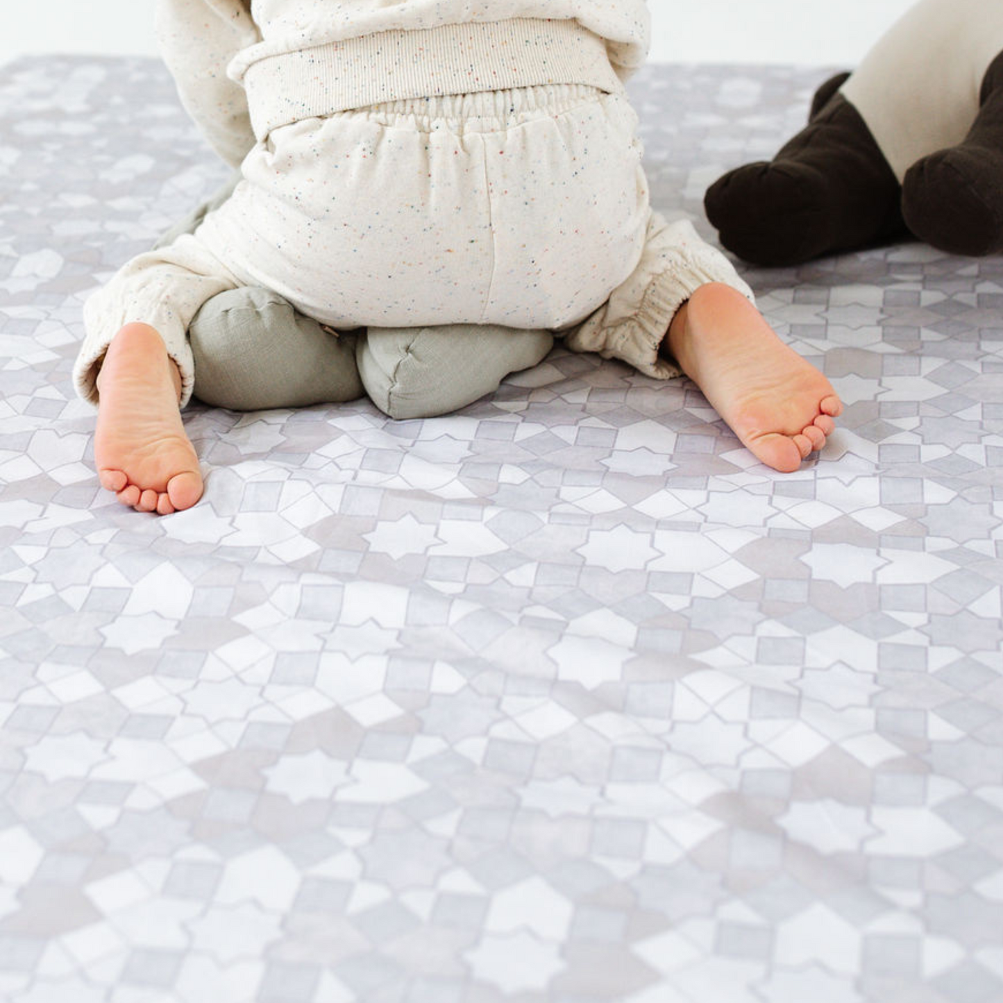 Grey Mosaic Play Mat for Kids Activities