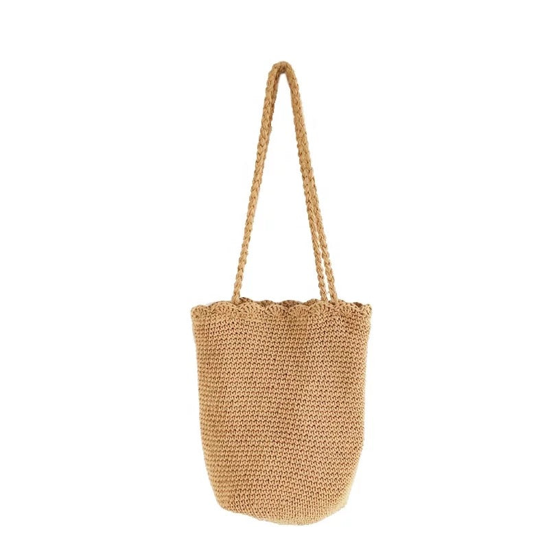 Knitted Scalloped Edge Tote - Natural Eco Friendly Bag