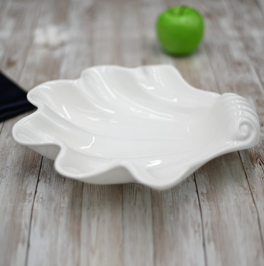 White Shell Dish 11.5" inch X 11" inch | 28.5 X 28 Cm