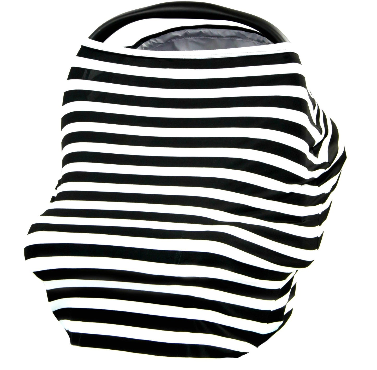 Car Seat Cover, Stroller Cover, Breastfeeding Cover - BLACK & WHITE STRIPE