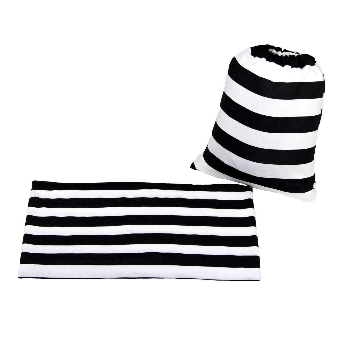 Car Seat Cover, Stroller Cover, Breastfeeding Cover - BLACK & WHITE STRIPE