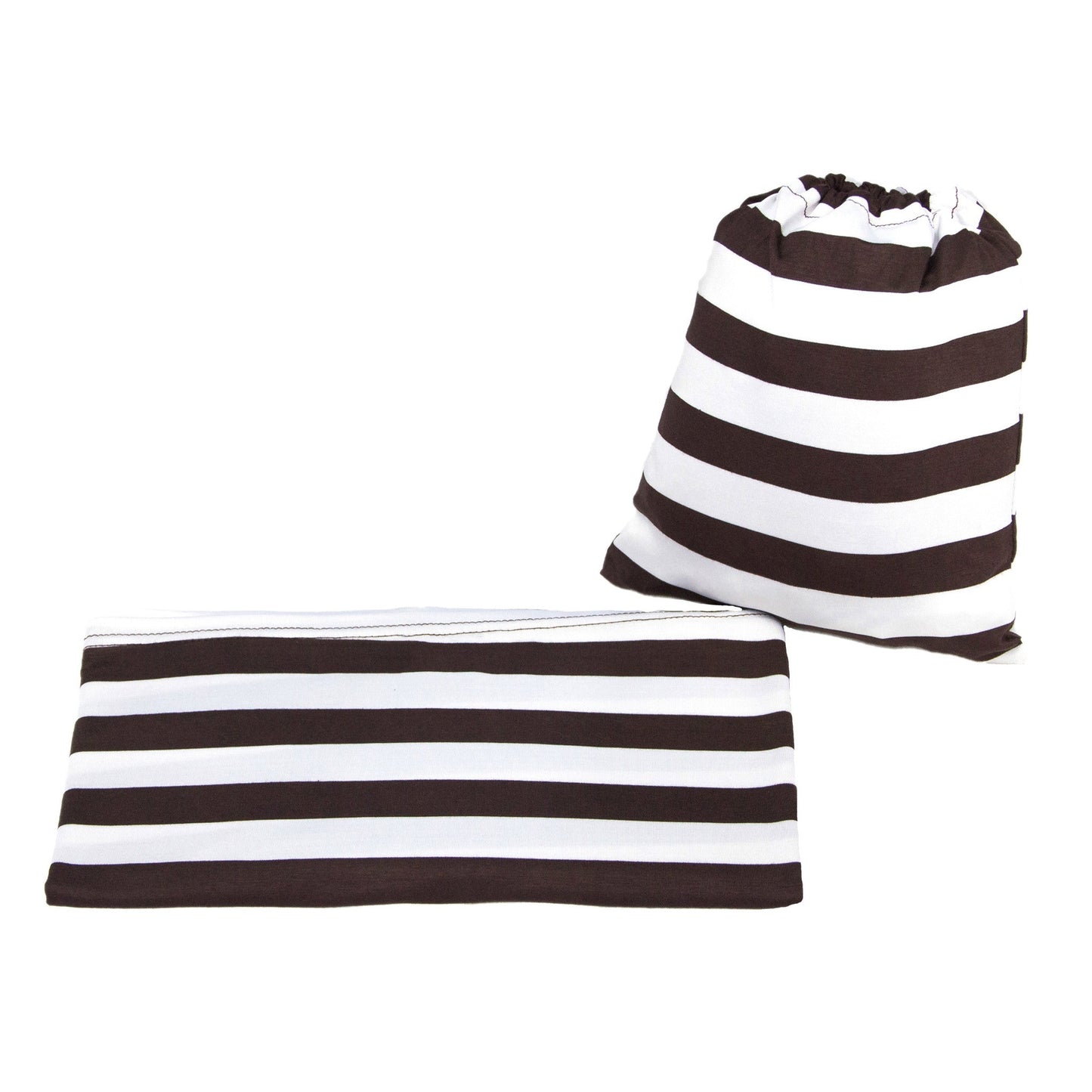 Car Seat Cover, Stroller Cover, Breastfeeding Cover - BROWN & WHITE STRIPE