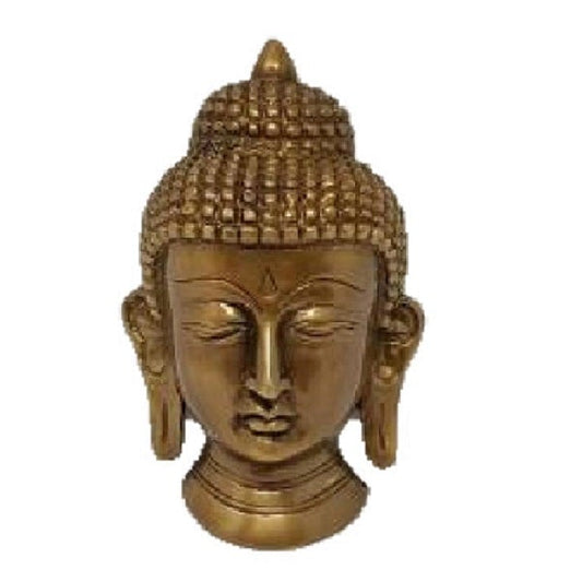 Wall Hanging Buddha Solid Brass Mask 5.5"