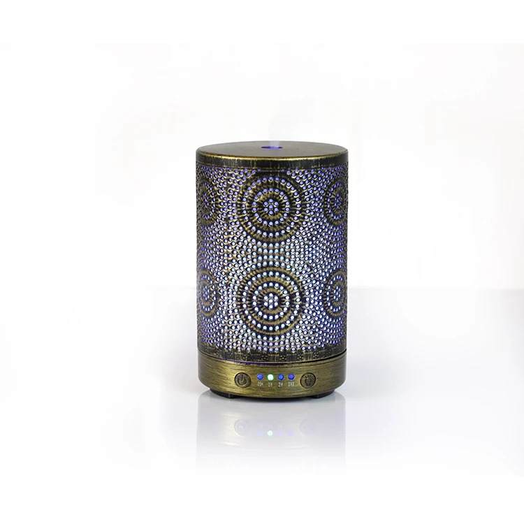 Elegant Bronze Color Changing Oil Diffuser Ultrasonic Technology