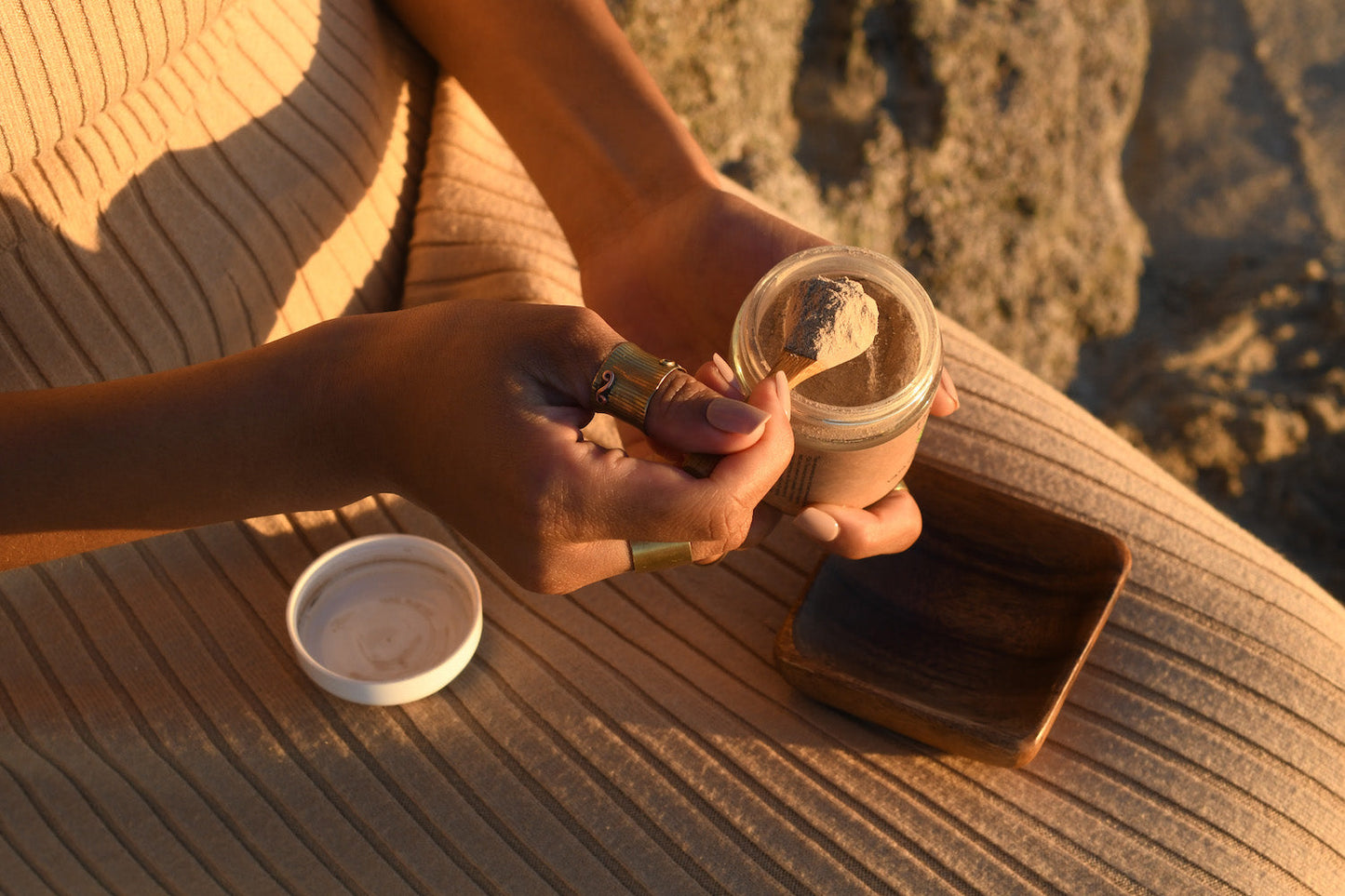 Facial Eco-friendly Bamboo Spoon and Acacia Bowl