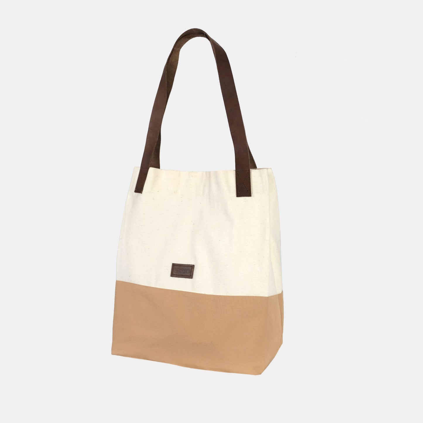 Block Tote Bag - Beige