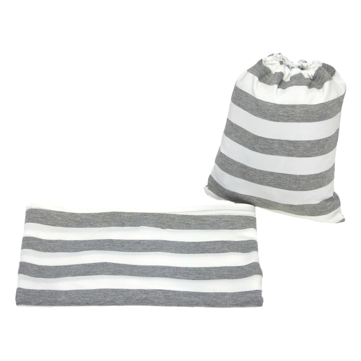 Car Seat Cover, Stroller Cover, Breastfeeding Cover - GRAY & WHITE STRIPE