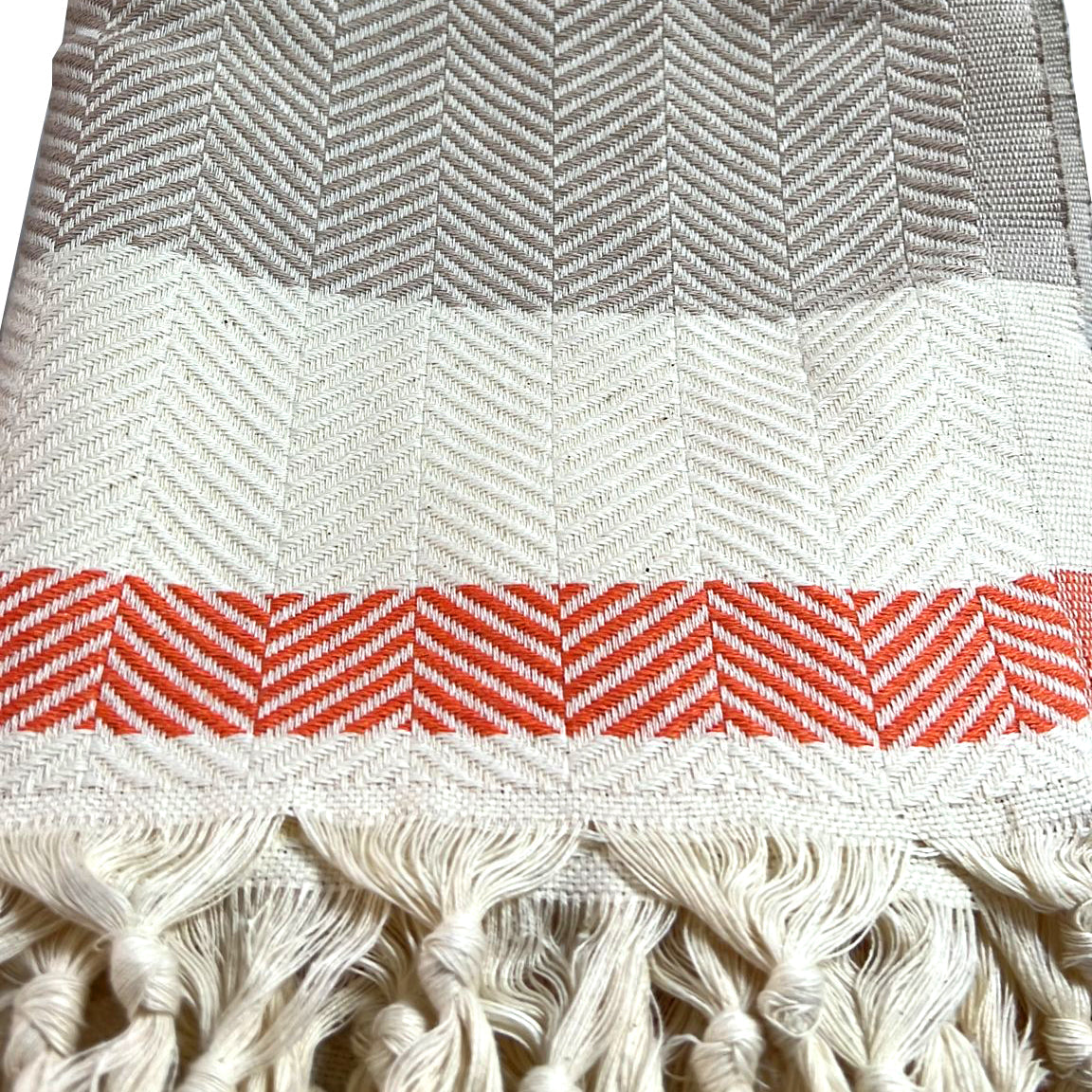 Pipa Sustainable Hand-loomed Throw Blanket - Beige