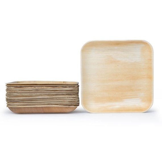 Palm Leaf Plates Square 10" Inch (Set of 25/50/100) - sustainable eco friendly