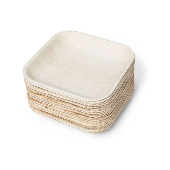 Palm Leaf Plates Square 7" Inch (Set of 100/50/25) - sustainable eco friendly