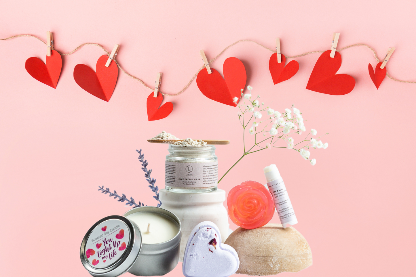 Valentine's day - Natural Skincare Gift Box, Cute LOVE Special Gift Box, Mother's Day Gift