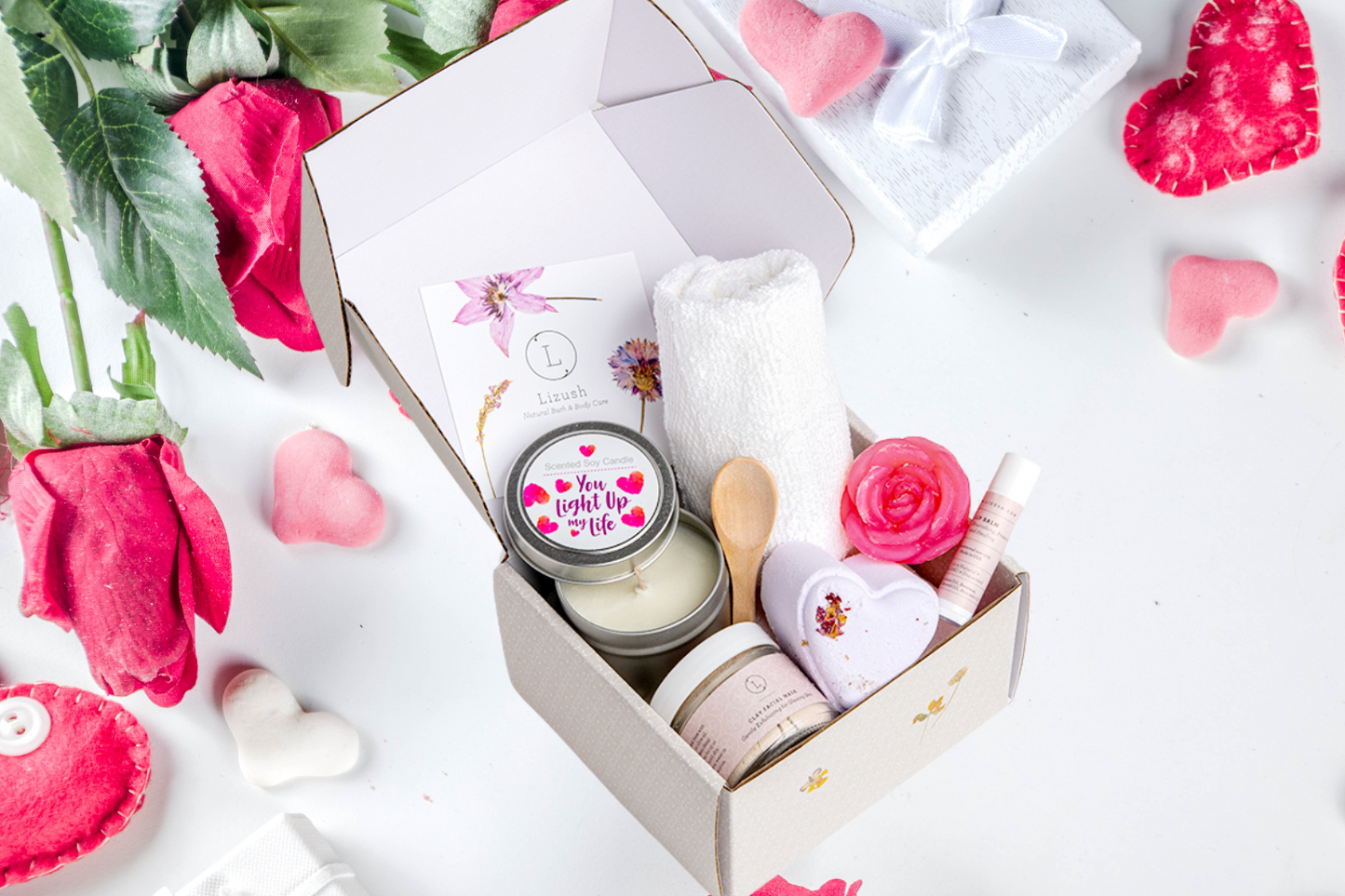 Valentine's day - Natural Skincare Gift Box, Cute LOVE Special Gift Box, Mother's Day Gift