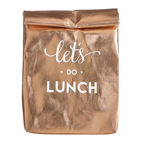 Let's Do Lunch Washable Paper Insulated Bag in Rose Gold | Pack of 2