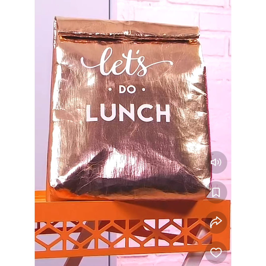 Let's Do Lunch Washable Paper Insulated Bag in Rose Gold | Pack of 2