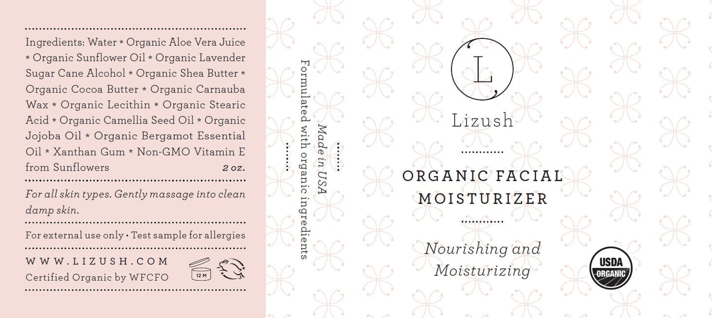 ORGANIC FACIAL MOISTURIZER Nourishing and Moisturizing