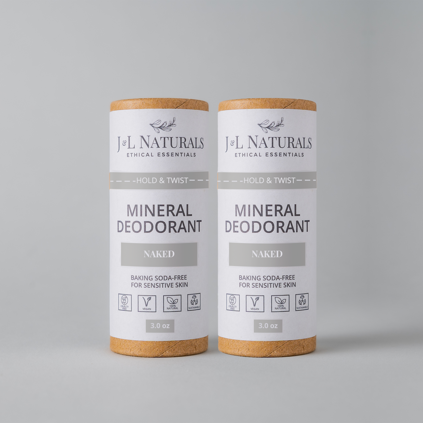 Natural Eco Friendly Mineral (Baking Soda-Free) Deodorant (Duo)