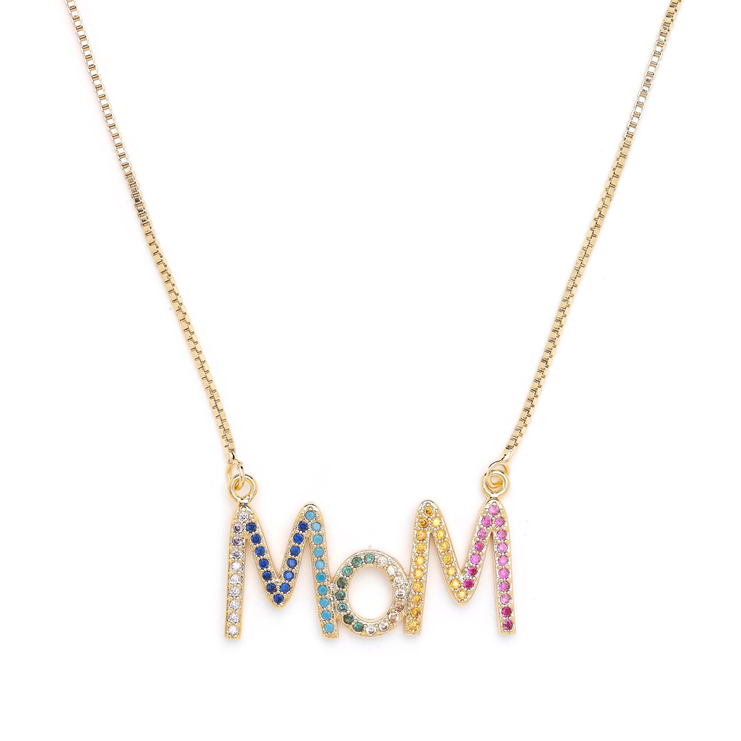 Rainbow Mom Necklace - Gift For Mom