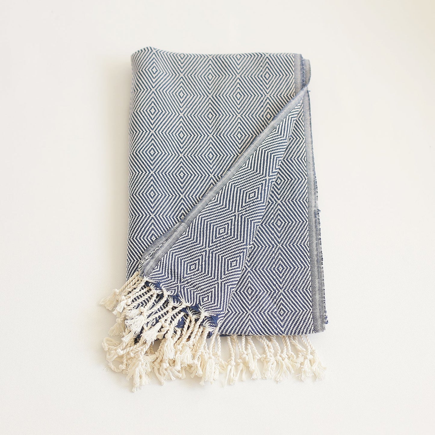 Handwoven Throw Blanket Single 40" x 70" Turkish Cotton 100% with Tassels for Couch, Sofa, Bedding