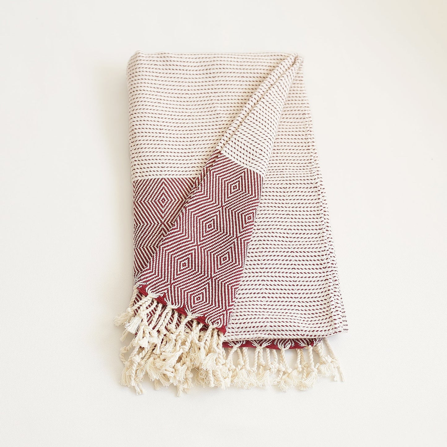 Handwoven Throw Blanket Single 40" x 70" Turkish Cotton 100% with Tassels for Couch, Sofa, Bedding