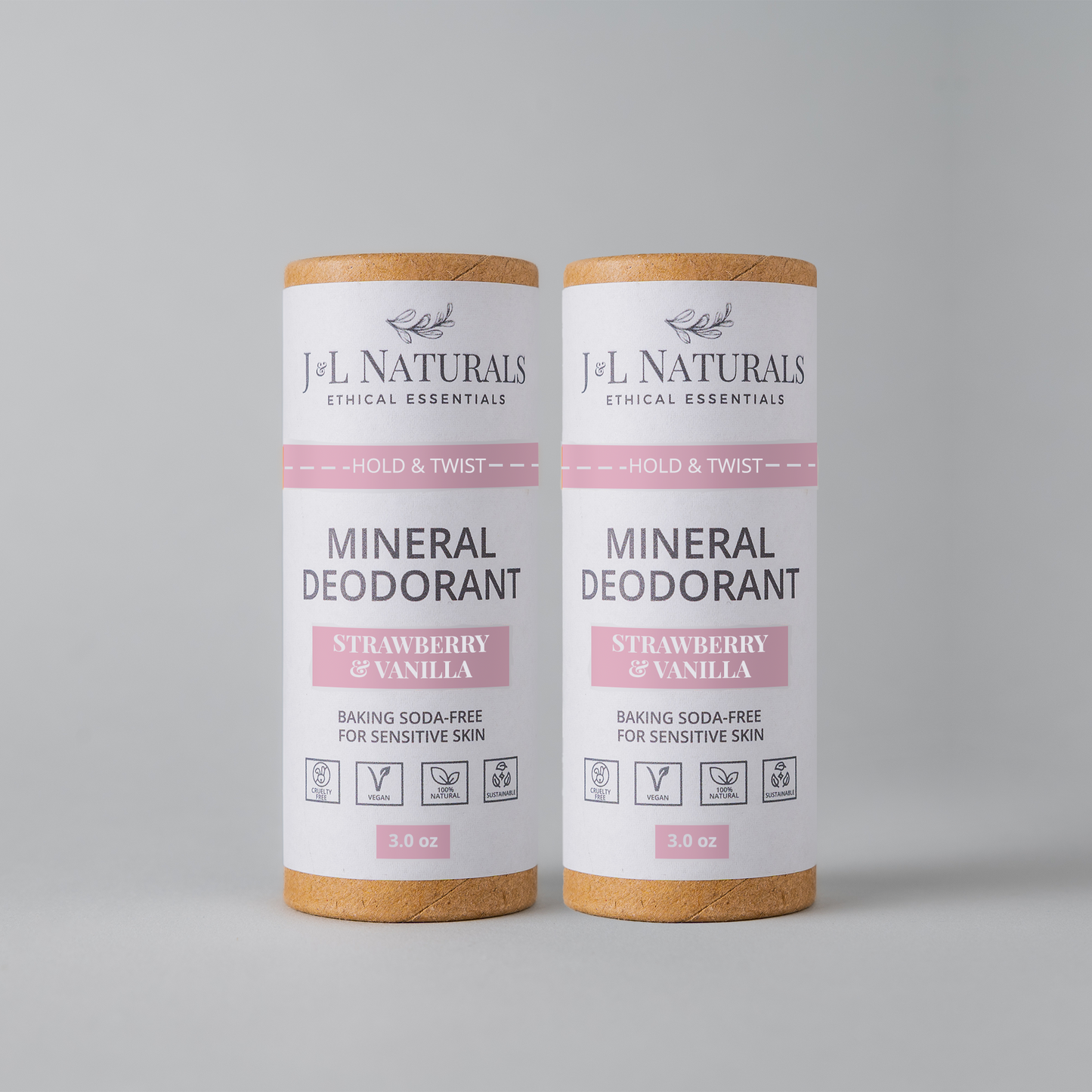 Natural Eco Friendly Mineral (Baking Soda-Free) Deodorant (Duo)