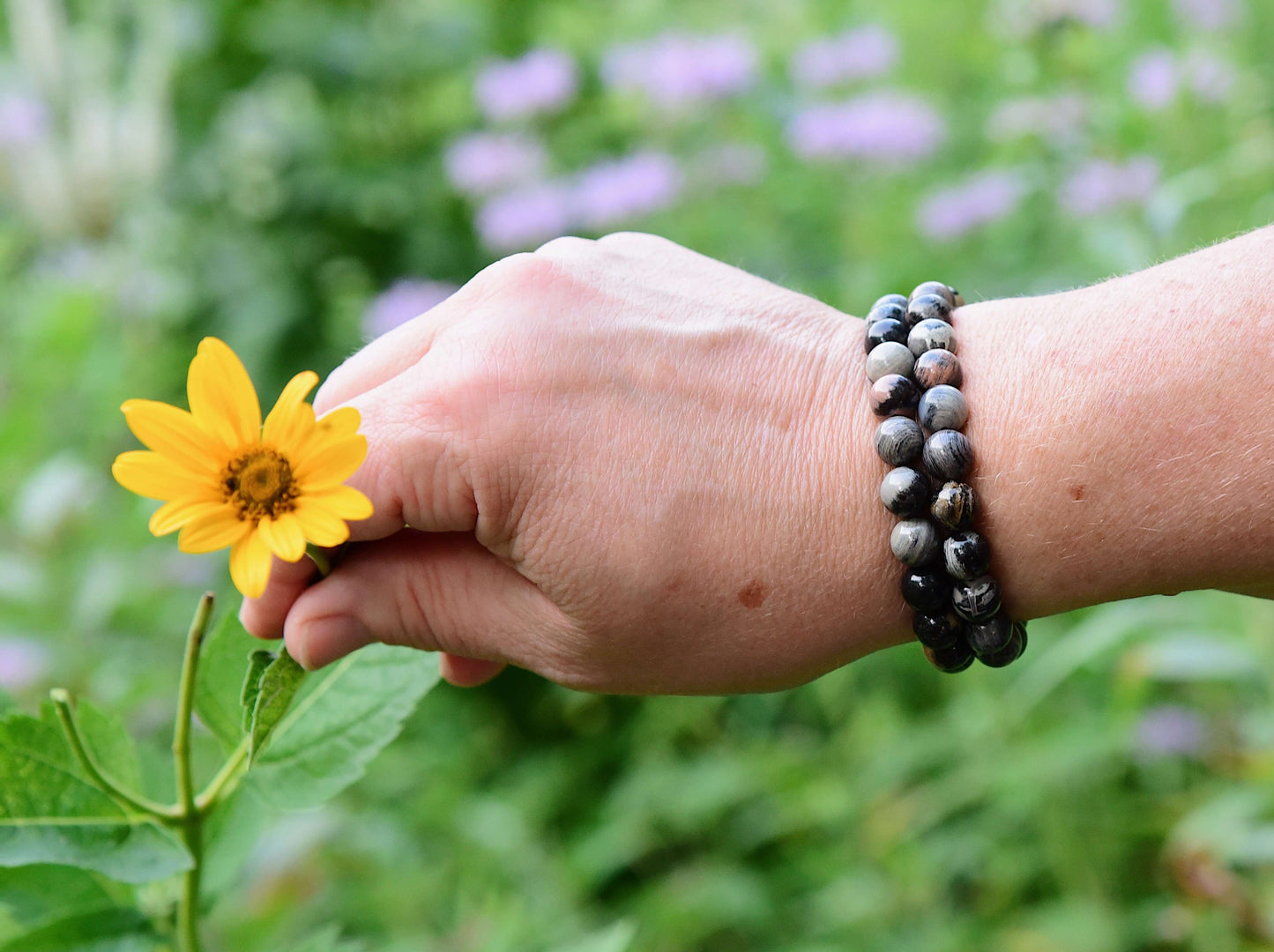 Silver Leaf Jasper Bracelet