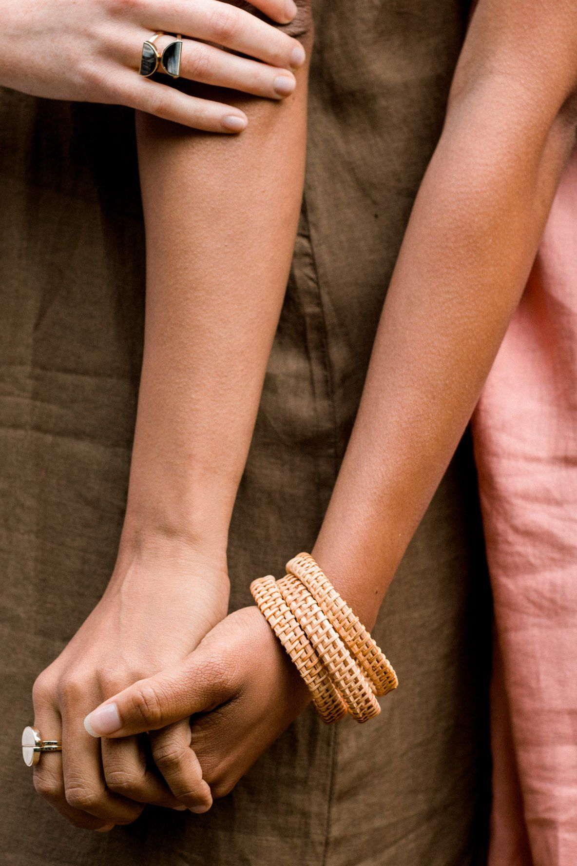 Natural Handwoven Rattan Bangle Bracelet (3pcs)