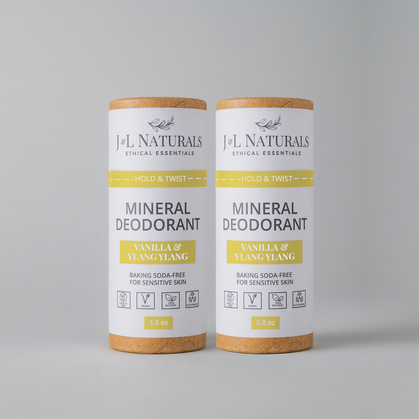 Natural Eco Friendly Mineral (Baking Soda-Free) Deodorant (Duo)