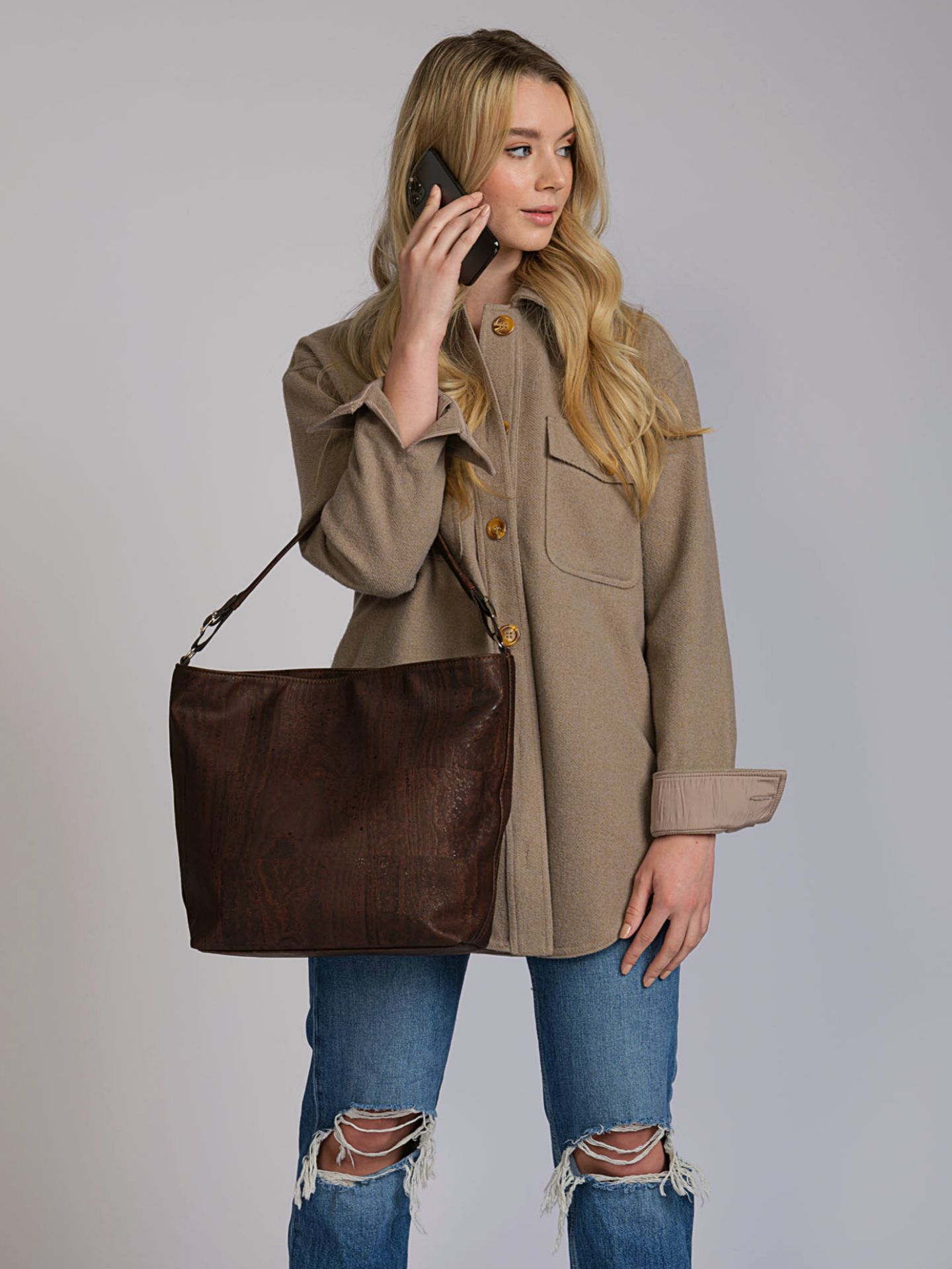 Boho Shoulder Bag made of Cork - Vegan, Eco Friendly, Sustainable, Biodegradable