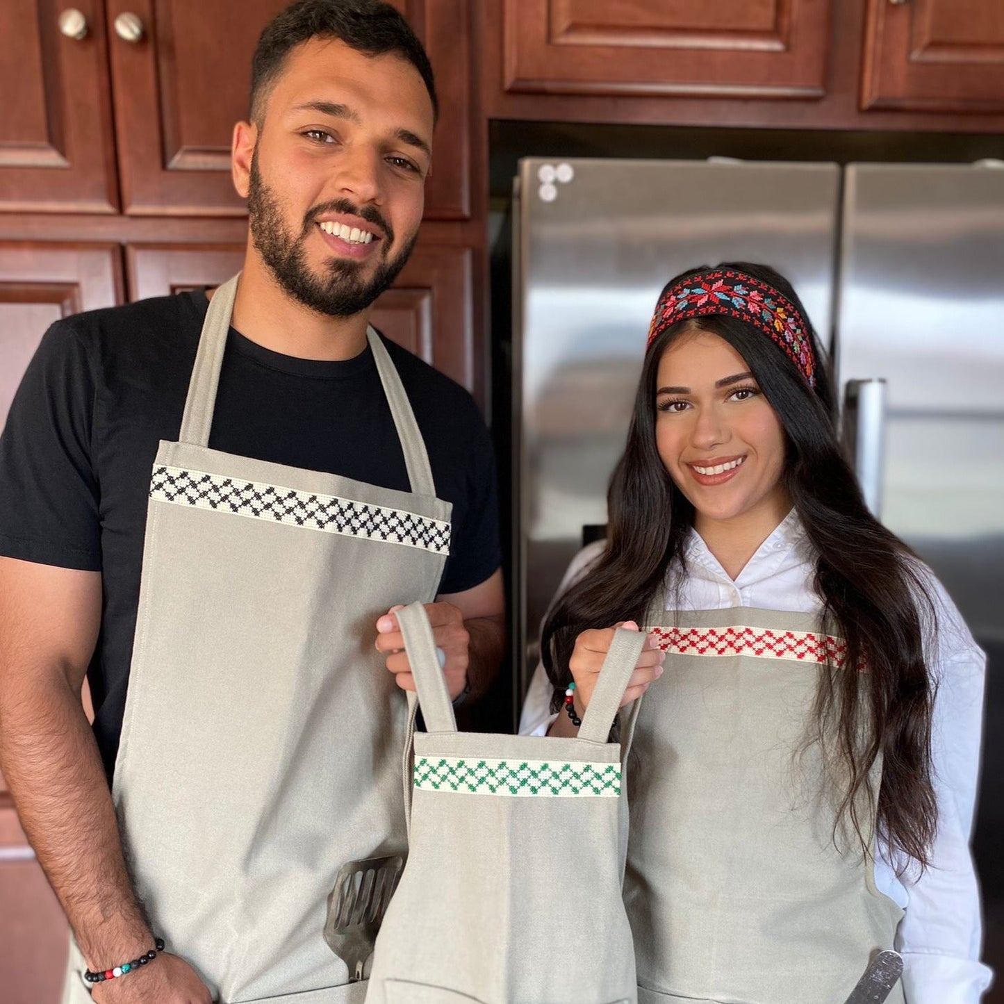 Family Bundle of 3: Full-Length Kuffiyeh Apron (Women's, Men's, and Children's)