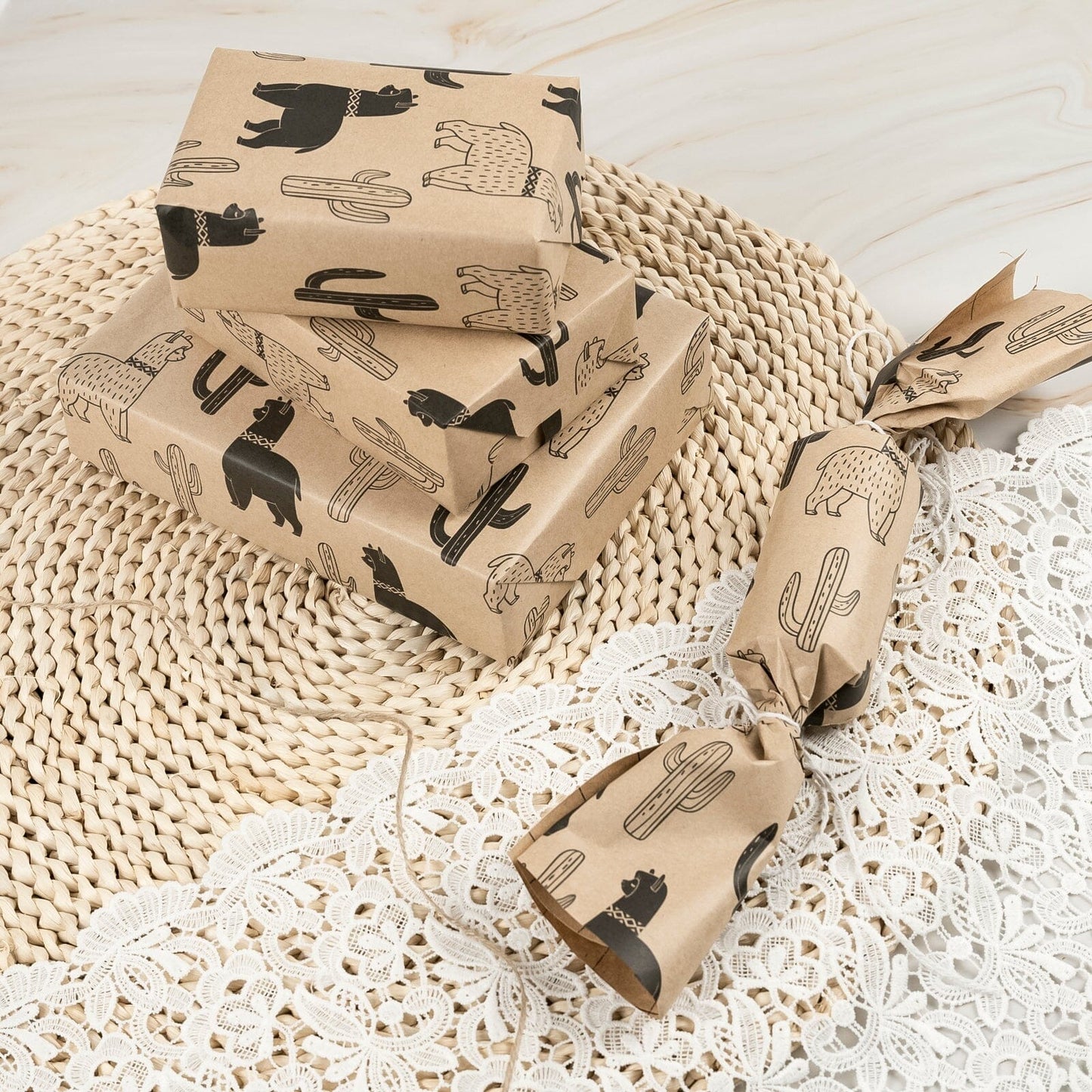 Alpaca Kraft Gift Wrapping Paper