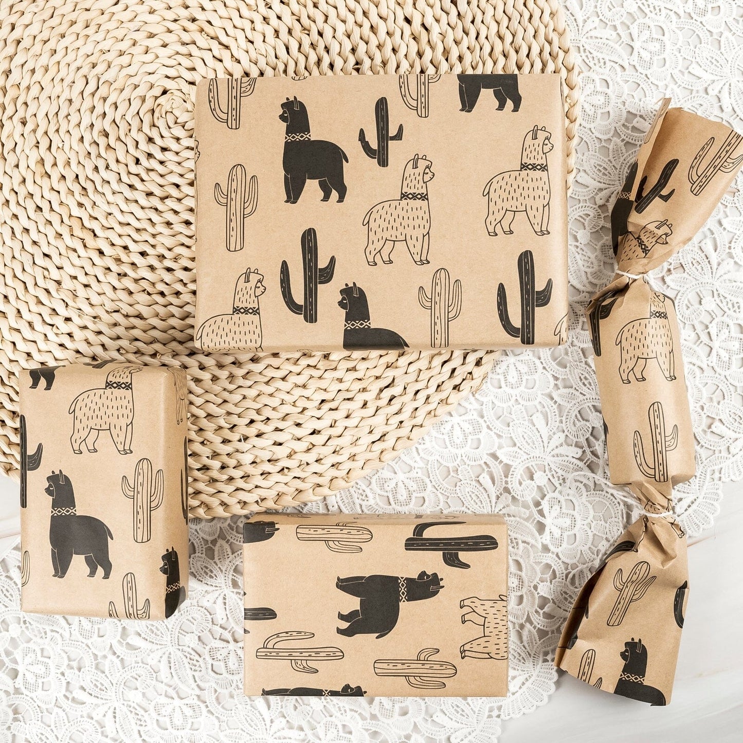 Alpaca Kraft Gift Wrapping Paper