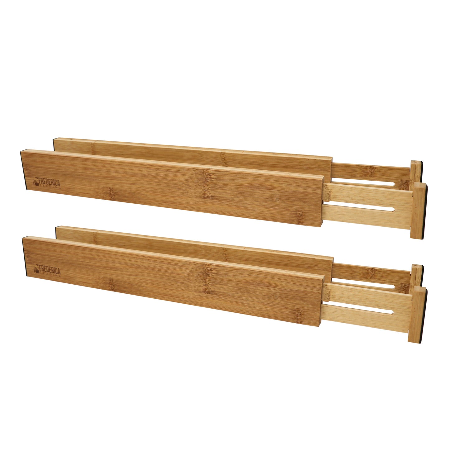 Bamboo Adjustable Spring - Loaded, Stackable Drawer Divider Organizers